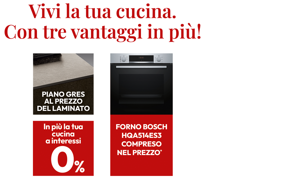 Vivi la tua cucina. Con tre vantaggi in piÃ¹!