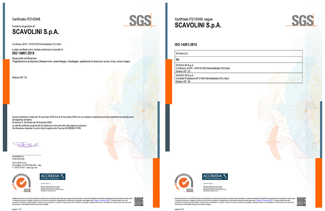 Certificazione del Sistema Ambientale ISO 140001
