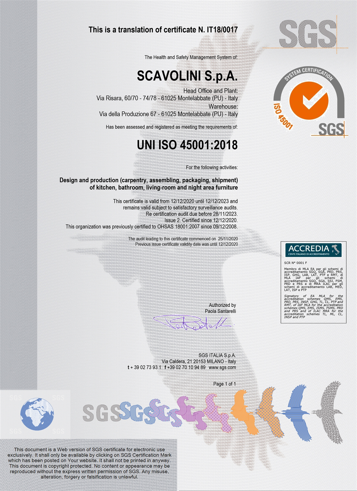 Zertifizierung für Gesundheit und Sicherheit am Arbeitsplatz ISO 45001